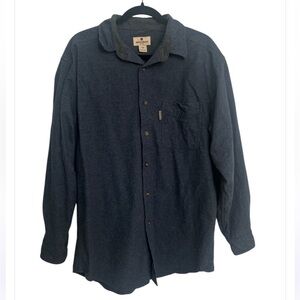 Woolrich Button Down Chamois Flannel in Midnight Blue Heather